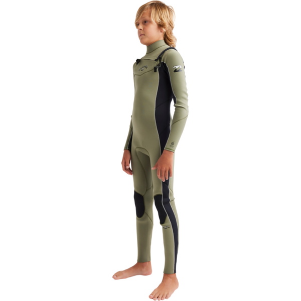 2026 Billabong Junior Absolute Natural 3/2mm Chest Zip Wetsuit 24CW191500 - Military